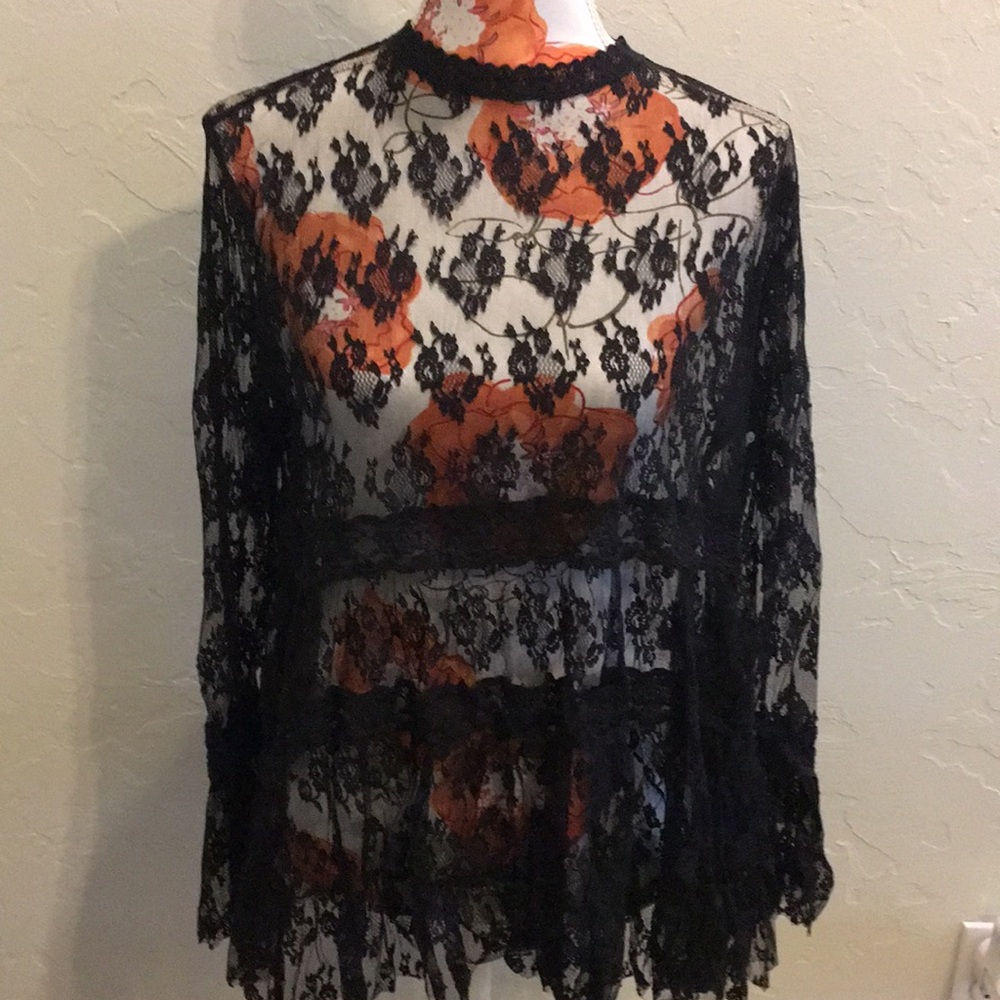 Black lace blouse